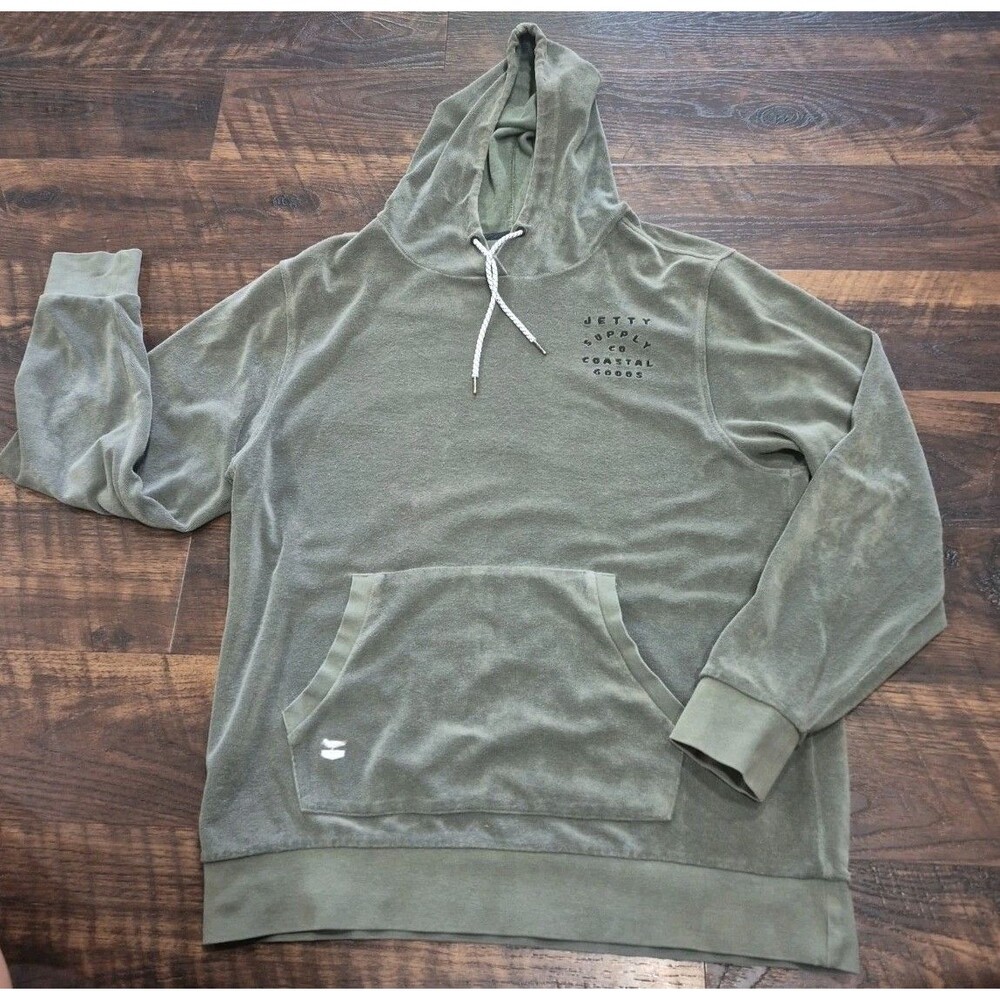 Jetty Supply Co Hoodie Mens M Cotton Draw Your Own Line Green Terry Pullover